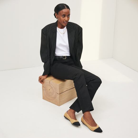 Rothy's Camel Captoe The Point II Comfortable Pointed Toe Flat Size 10 NWOT - Picture 2 of 11